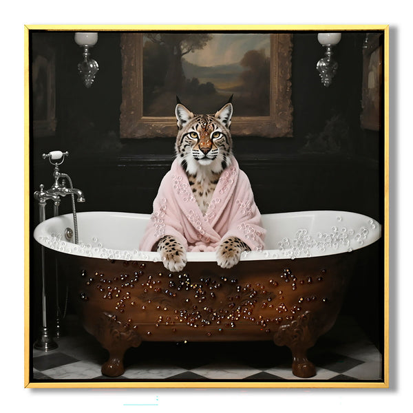 Tiger in Bathtub Wall Art Print Poster