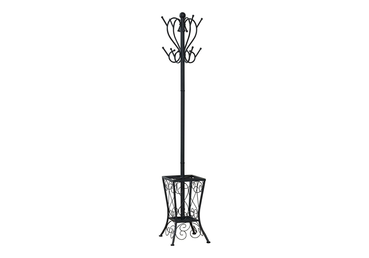 Transitional Black Freestanding Coat Rack with 8 Hooks - Black, photo 4 of 4