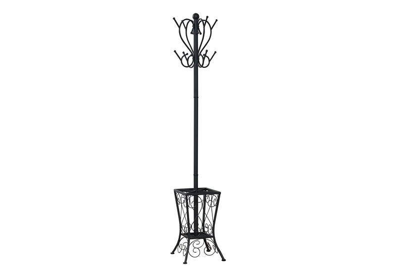 Transitional Black Freestanding Coat Rack with 8 Hooks - Black, photo 4 of 4
