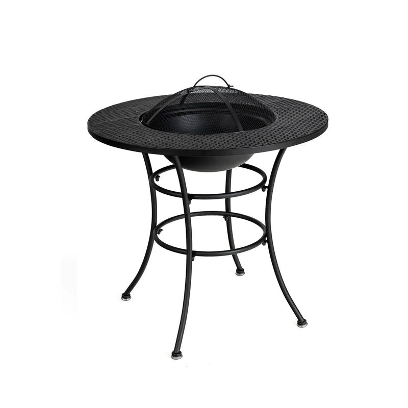 31.5 Inch Patio Fire Pit Dining Table With Cooking BBQ Grate by DirectDeals