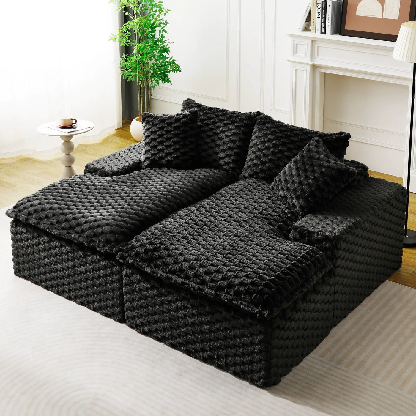 Double Chaise Lounge With Full Compressed Sponge by HouseOfZazla
