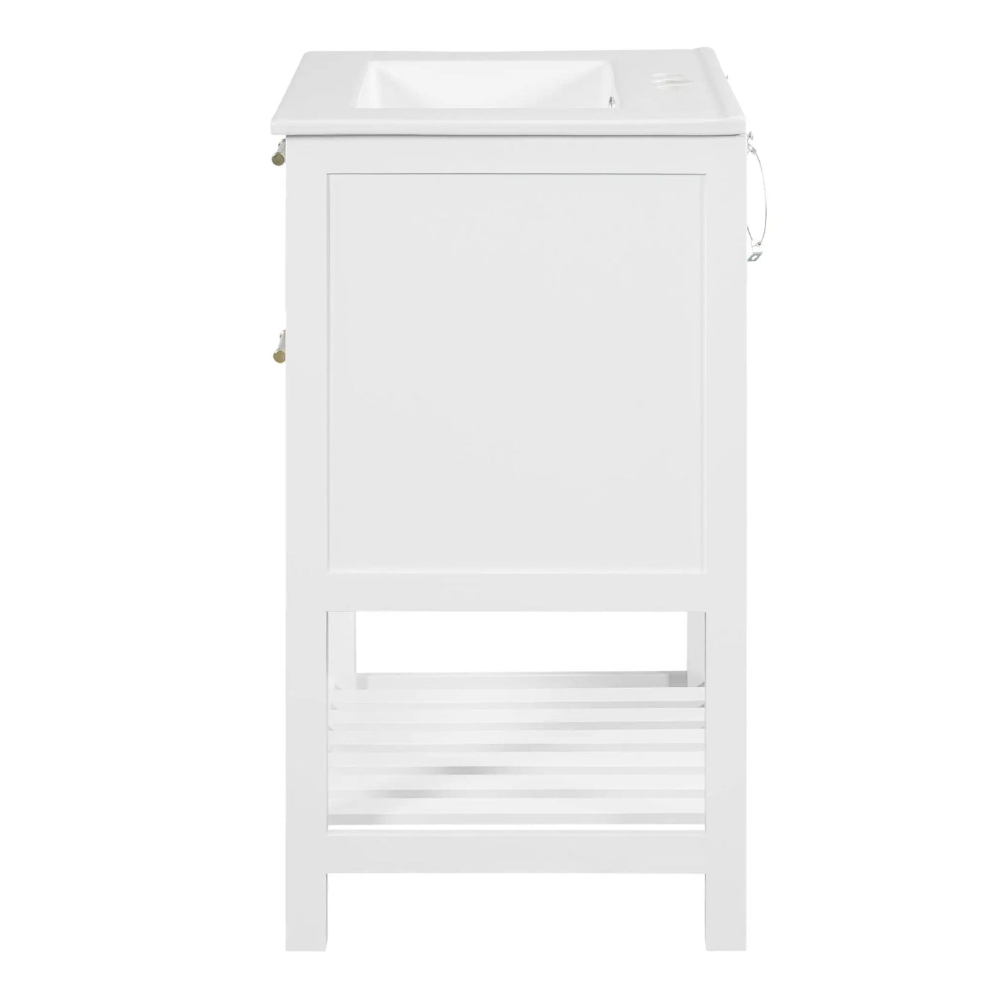 Modern Bathroom Vanity With Integrated Sink, Cabinet With 1 Deep Drawer And 1 Tip-Out Drawer by HouseOfZazla