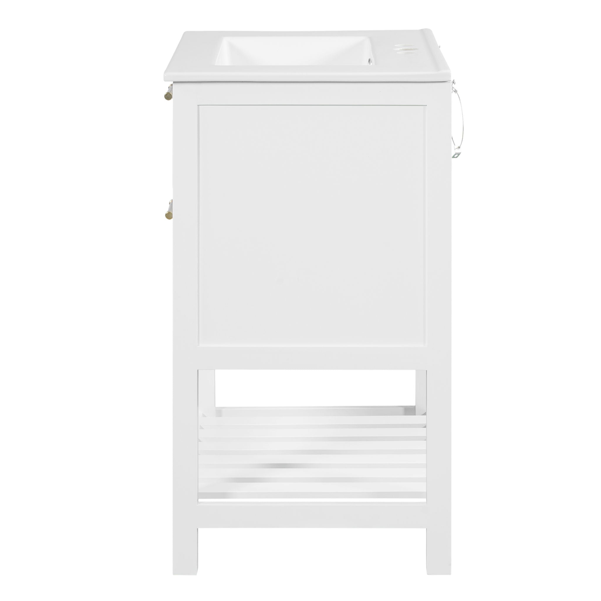 Modern Bathroom Vanity With Integrated Sink, Cabinet With 1 Deep Drawer And 1 Tip-Out Drawer by HouseOfZazla