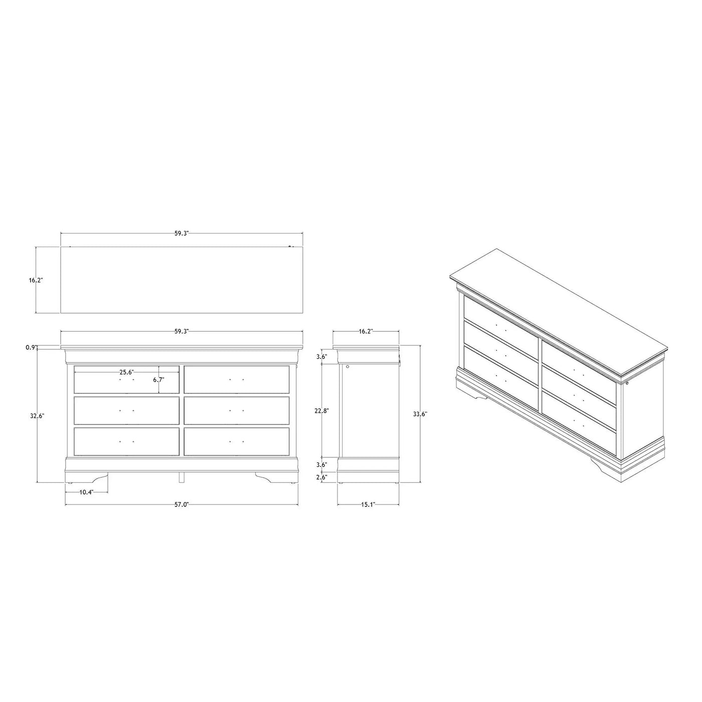Charlston - 5 Piece Bedroom Set With LED Headboard by HouseOfZazla
