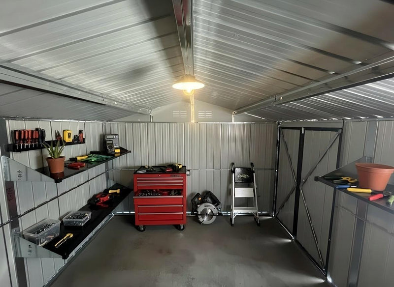 12x10 ft Metal Garden Shed Outdoor Storage by HouseOfZazla