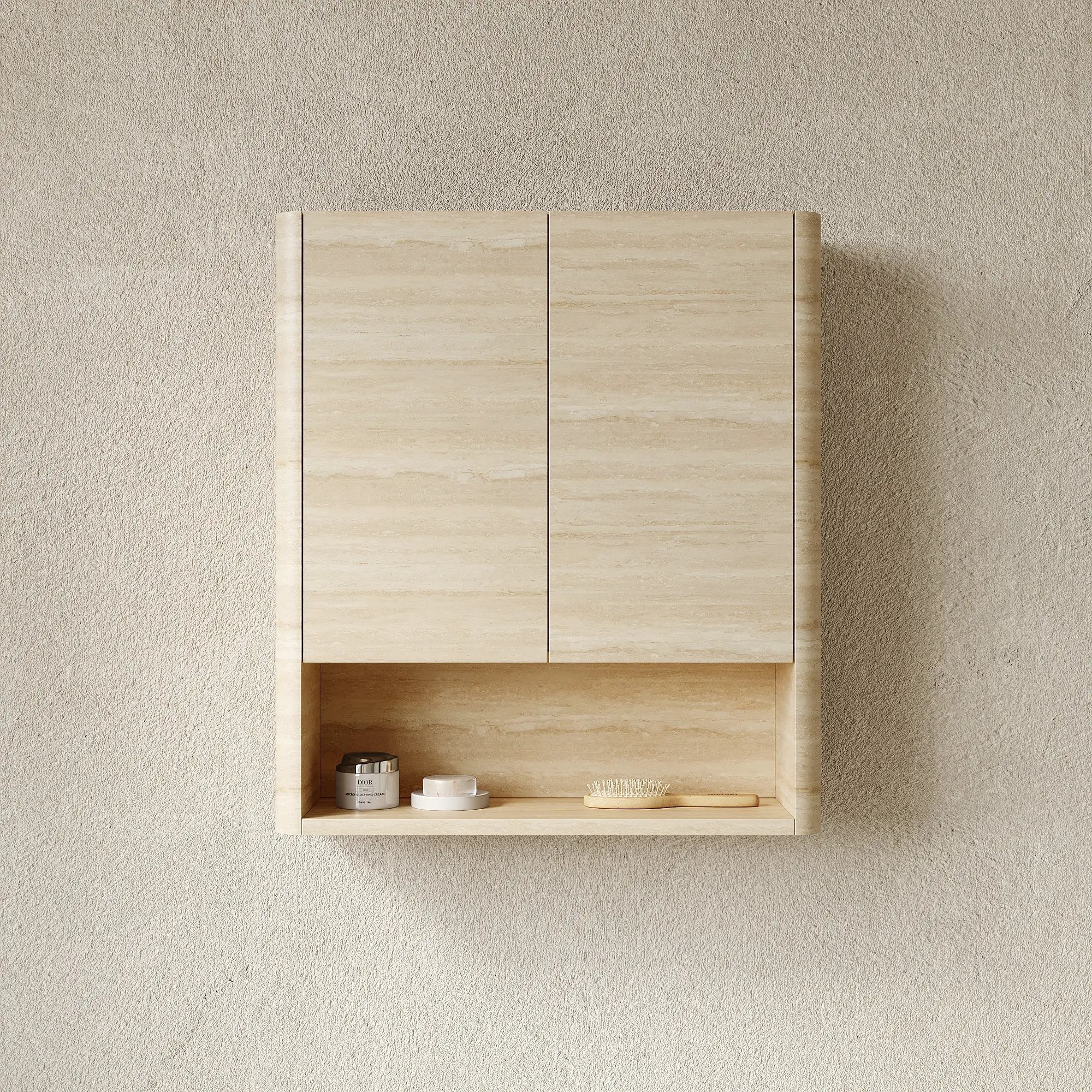 ZUNO 26" Wall-Mounted Bathroom Cabinet with Doors and Shelf by HouseOfZazla