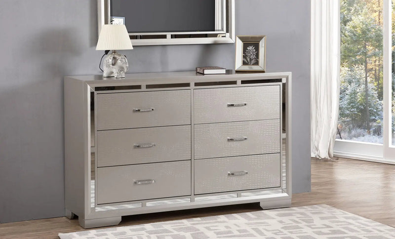 Alana - Dresser - Silver Champagne by Unique Piece Furniture