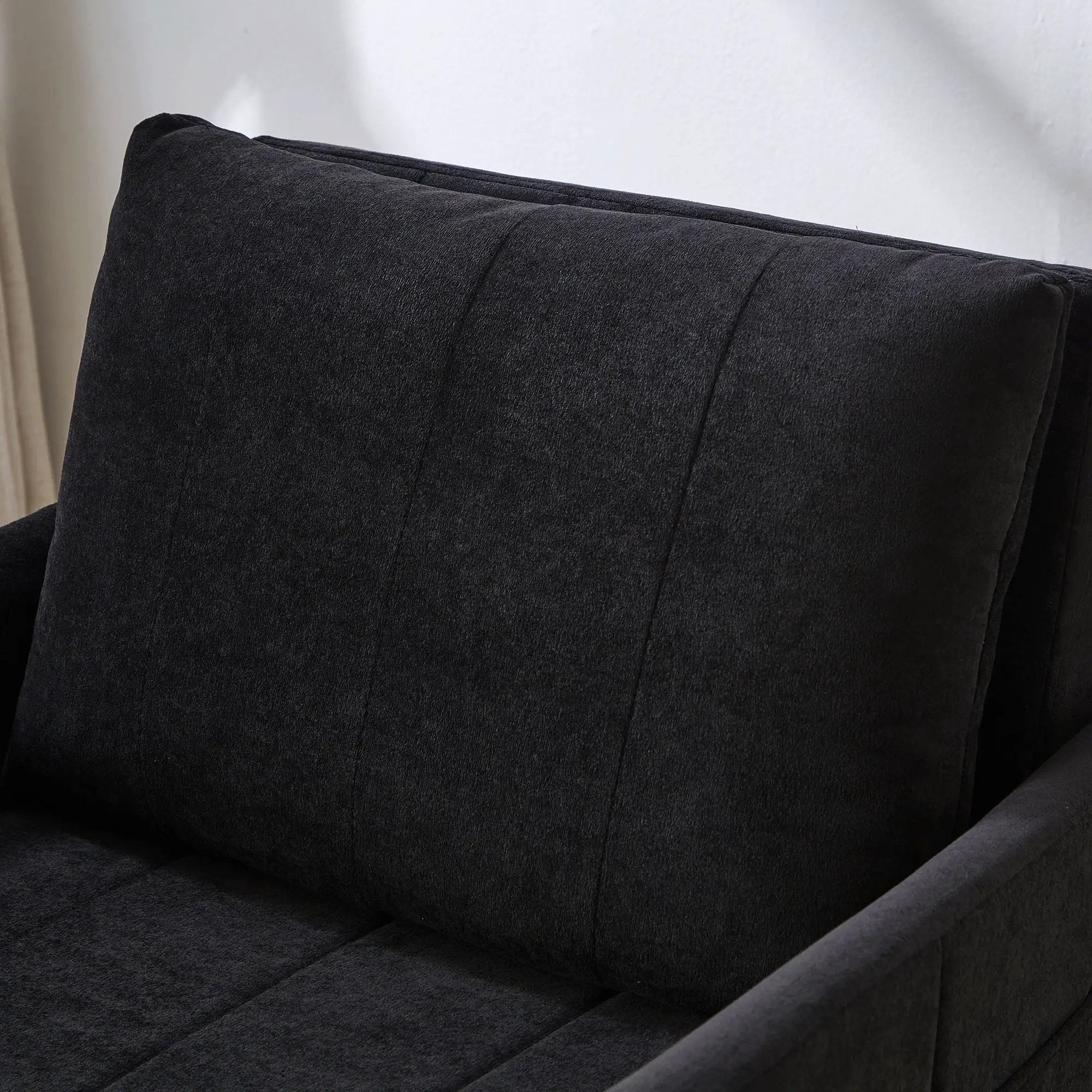 Upholstered Convertible Sleeper Sofa With 5 Position Backrest, Side Pockets, Storage