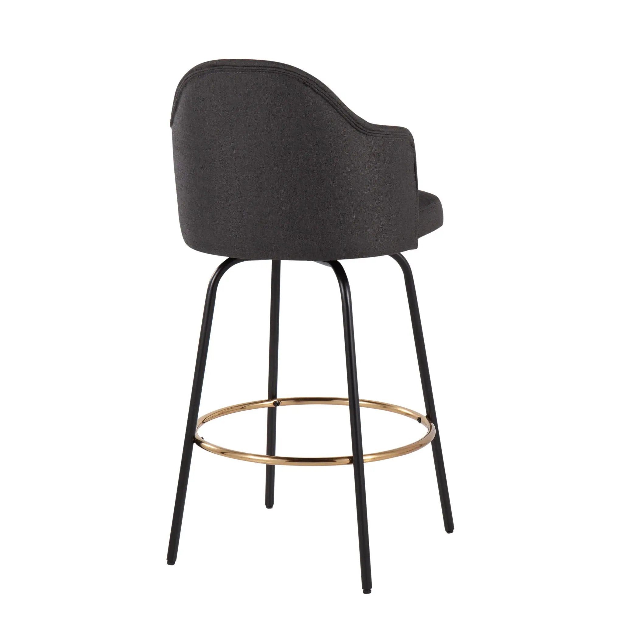 Ahoy - Contemporary Fixed Height Counter Stool Round Footrest (Set of 2) by HouseOfZazla