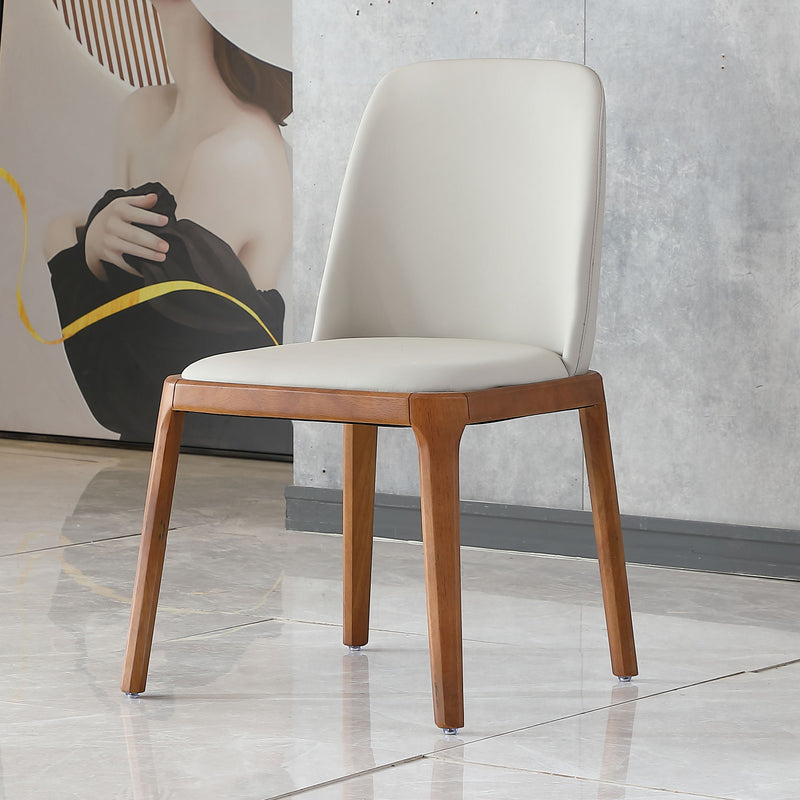 Modern Dining Chairs, Wooden Legs (Set of 2) - Gray, photo 6 of 8