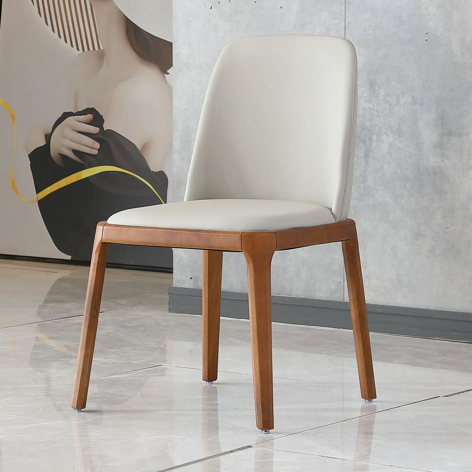 Modern Dining Chairs, Wooden Legs (Set of 2) - Gray by Unique Piece Furniture