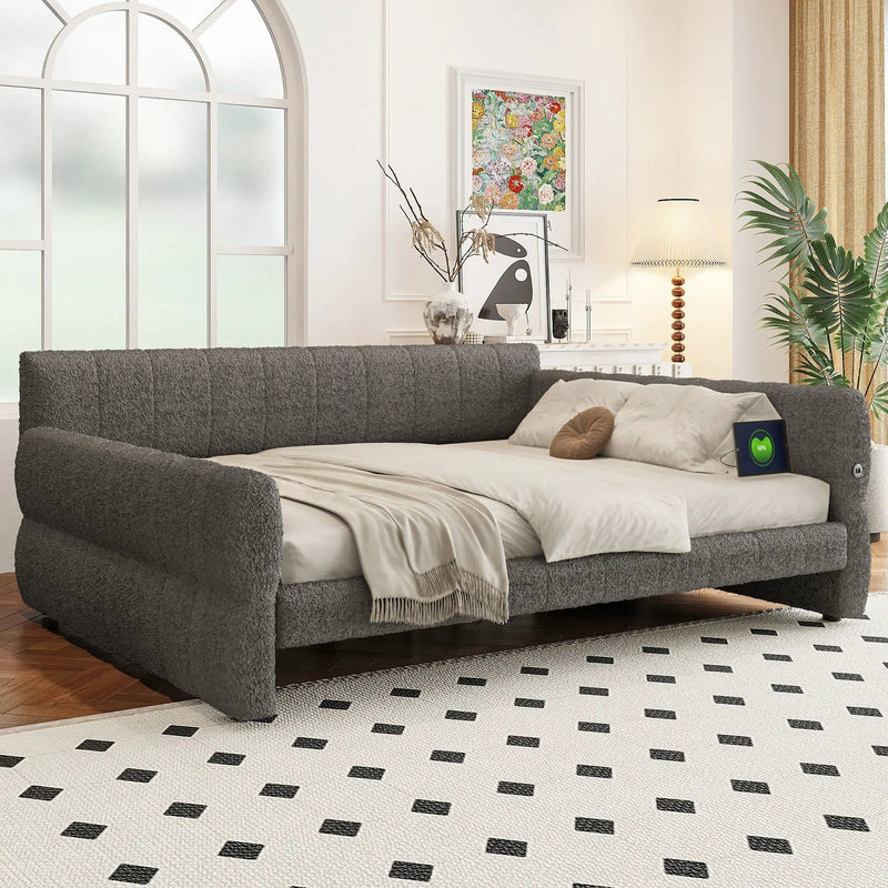 Upholstered Platform Bed With USB Charging by Unique Piece Furniture