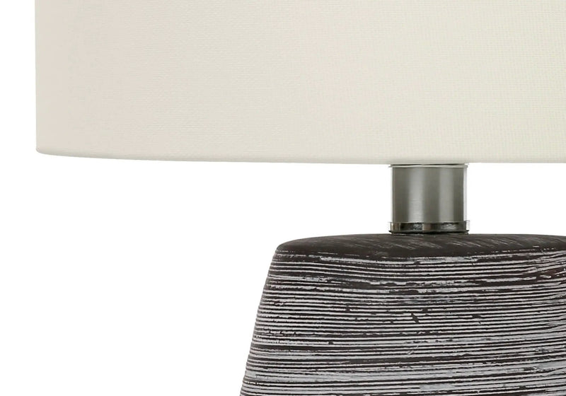 Contemporary Ceramic Table Lamp in Gray and Cream by HouseOfZazla