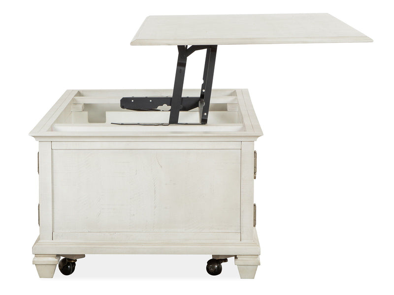 Newport - Lift Top Storage Cocktail Table (With Casters) - Alabaster, photo 6 of 7