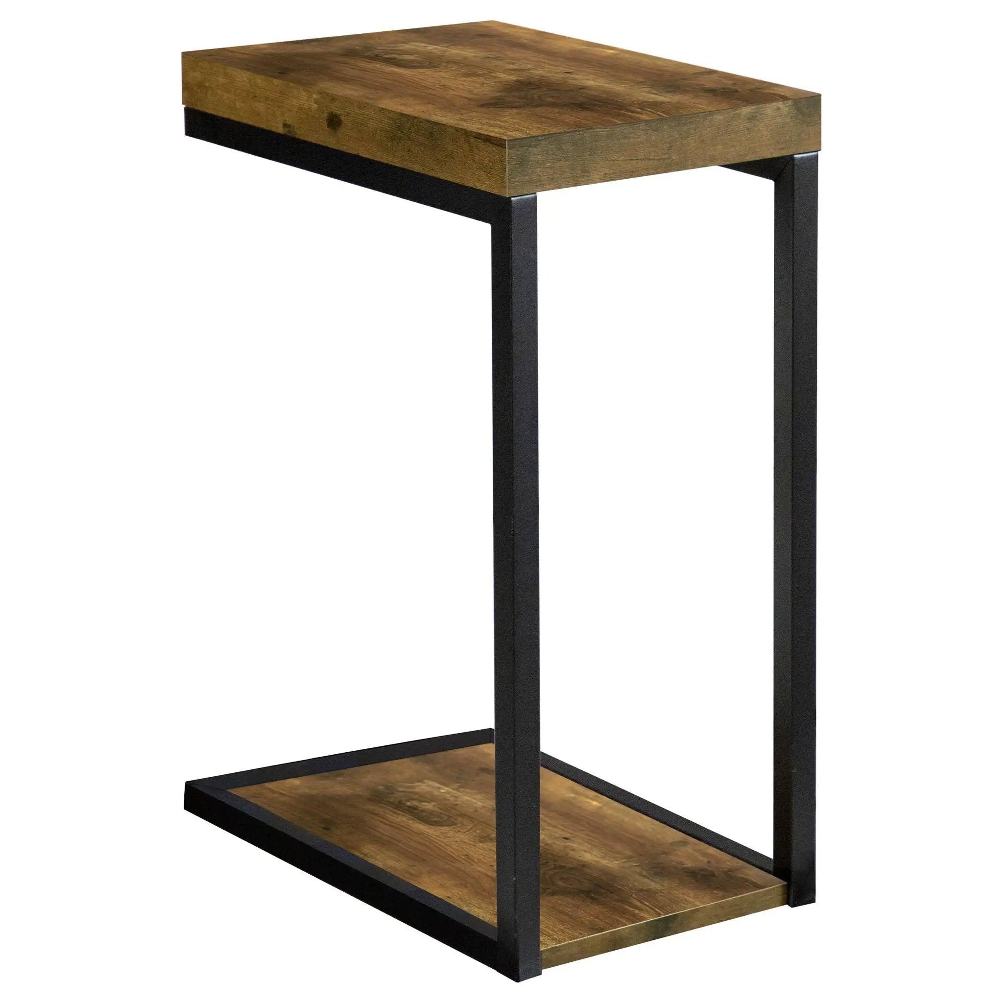Beck Engineered Wood C-Shape Sofa Side Table Antique Nutmeg by Unique Piece Furniture