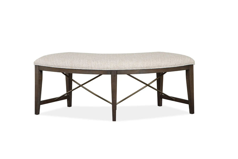 Westley Falls - Curved Bench With Upholstered Seat - Graphite by Unique Piece Furniture