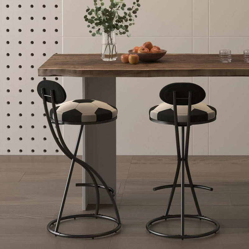 Upholstered S-shaped Barstools Set of 2 by HouseOfZazla