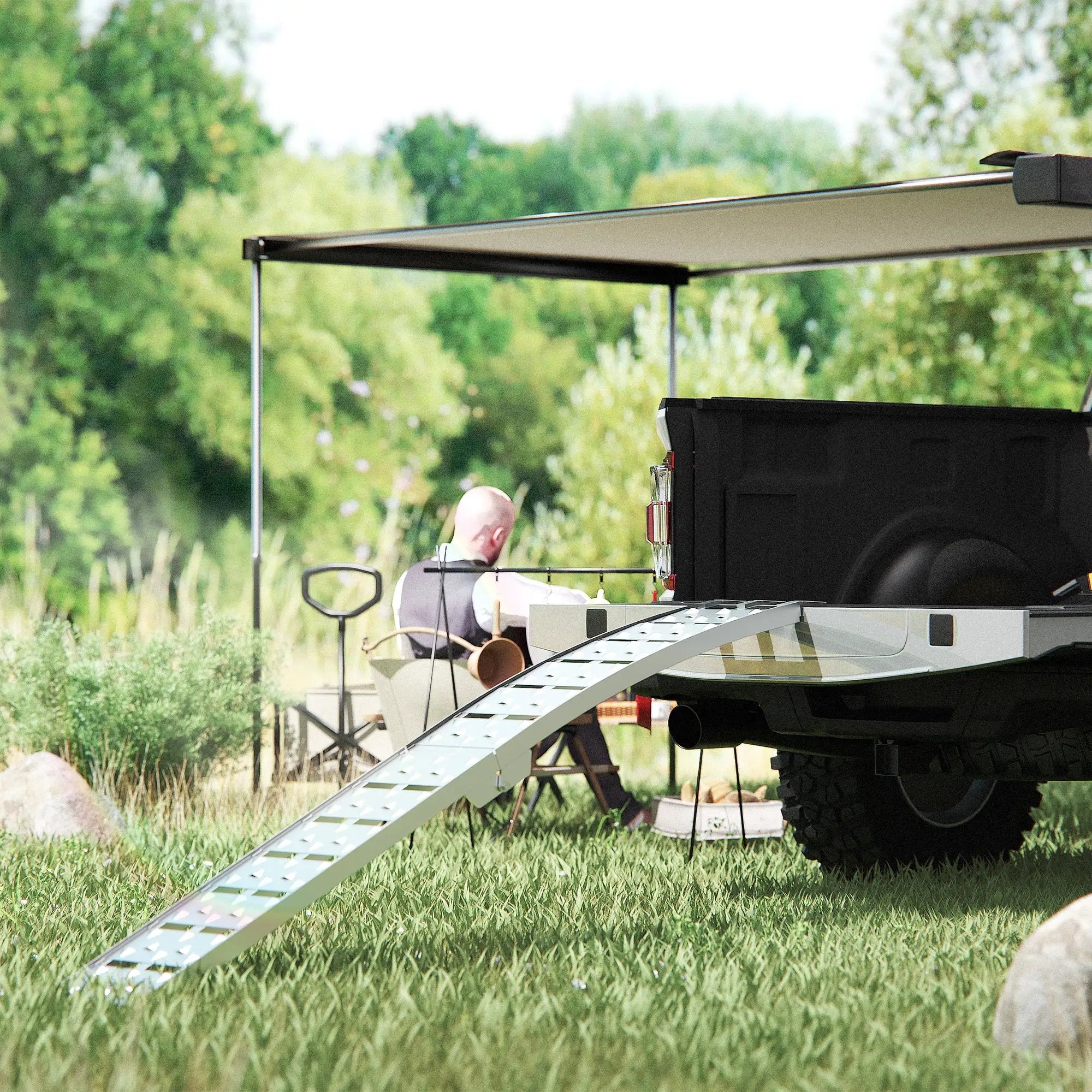 7.5FT Heavy Duty Aluminum Loading Ramp Set for Pickup Truck Beds by HouseOfZazla