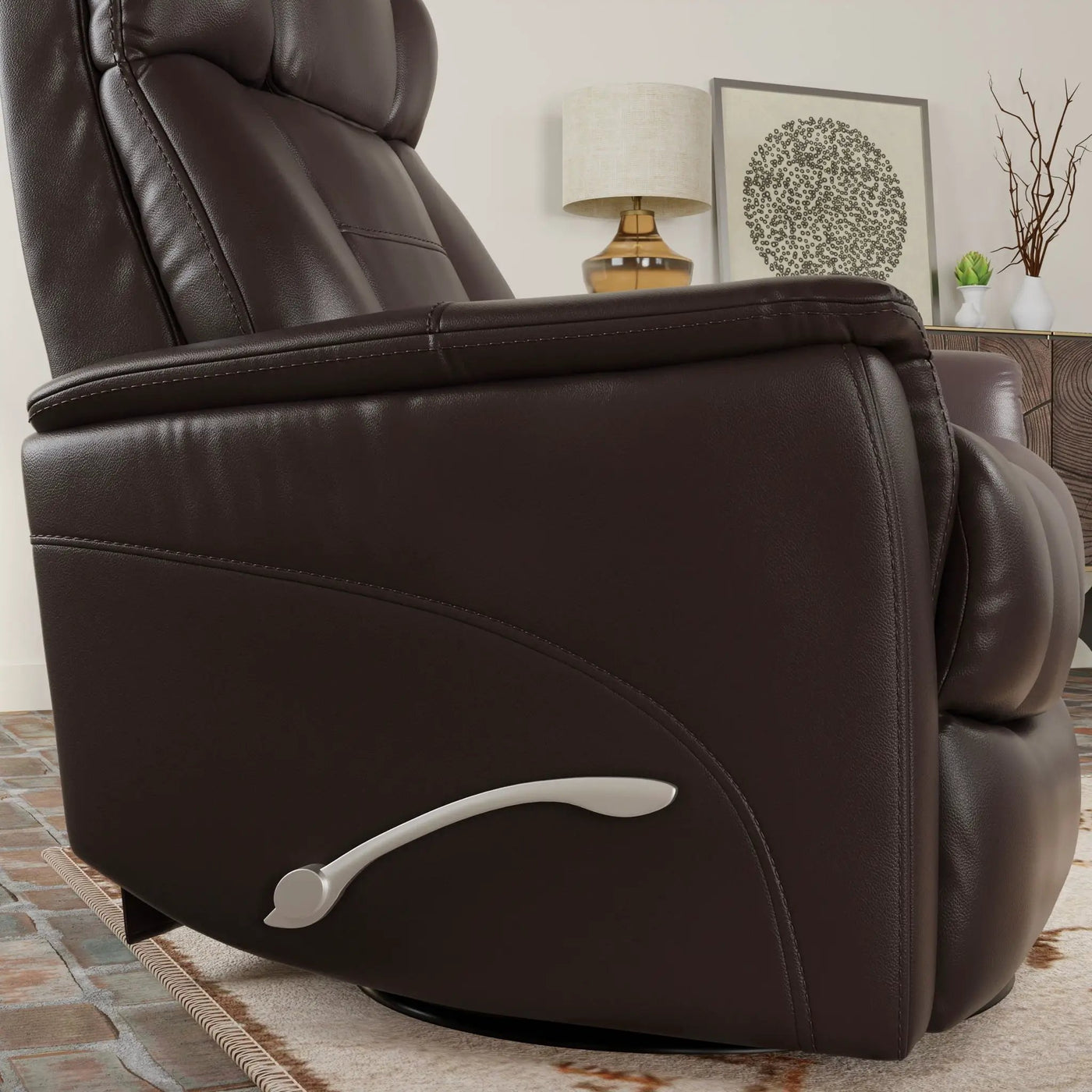 Bentley - Swivel Glider Recliner With Manual Adjustable Headrest & Footrest by HouseOfZazla