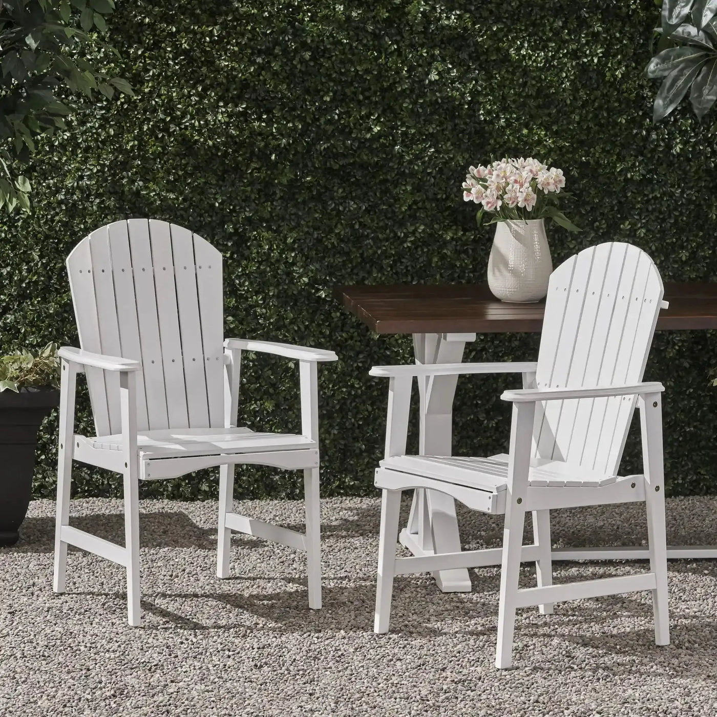 Outdoor Weather Resistant Acacia Wood Adirondack Dining Chairs (Set of 2) by HouseOfZazla