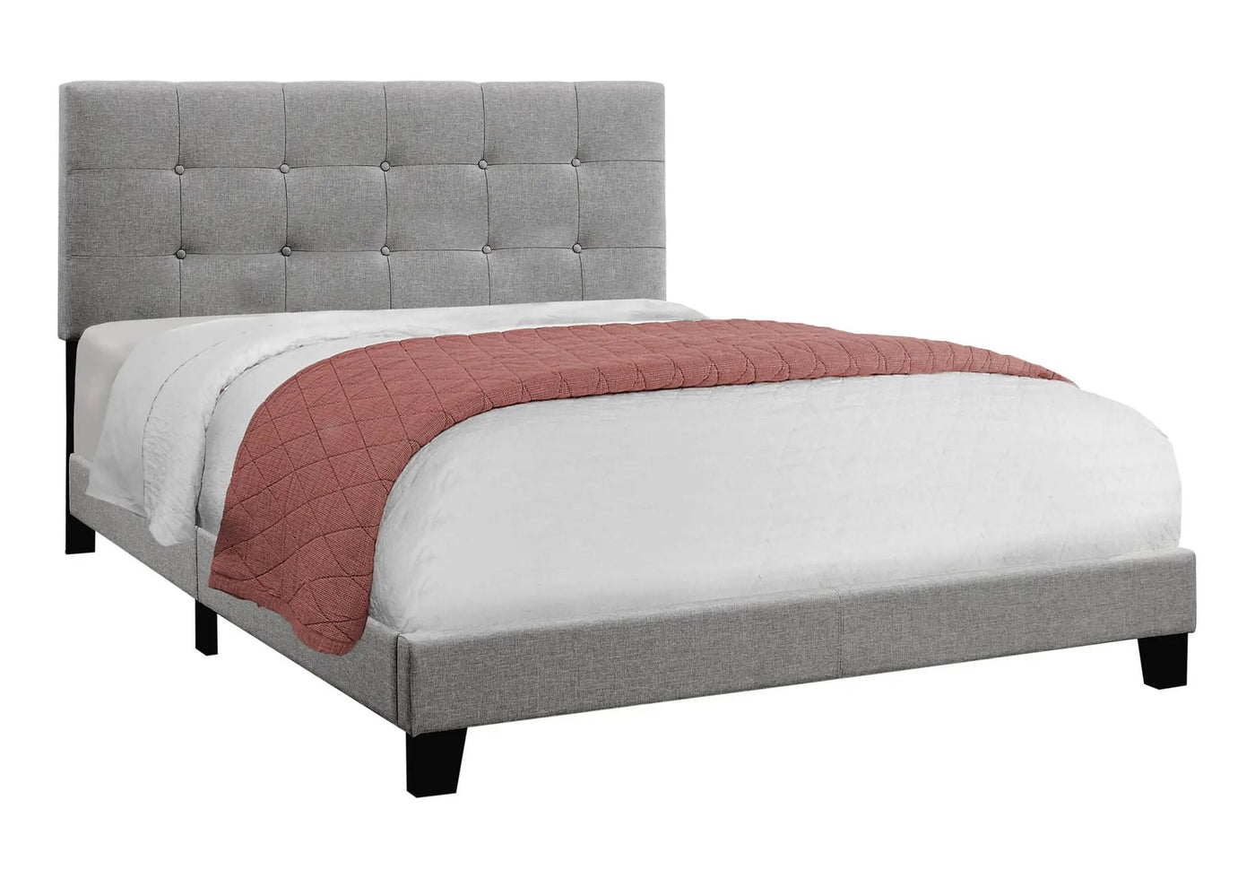 Transitional Upholstered Bed Frame by HouseOfZazla
