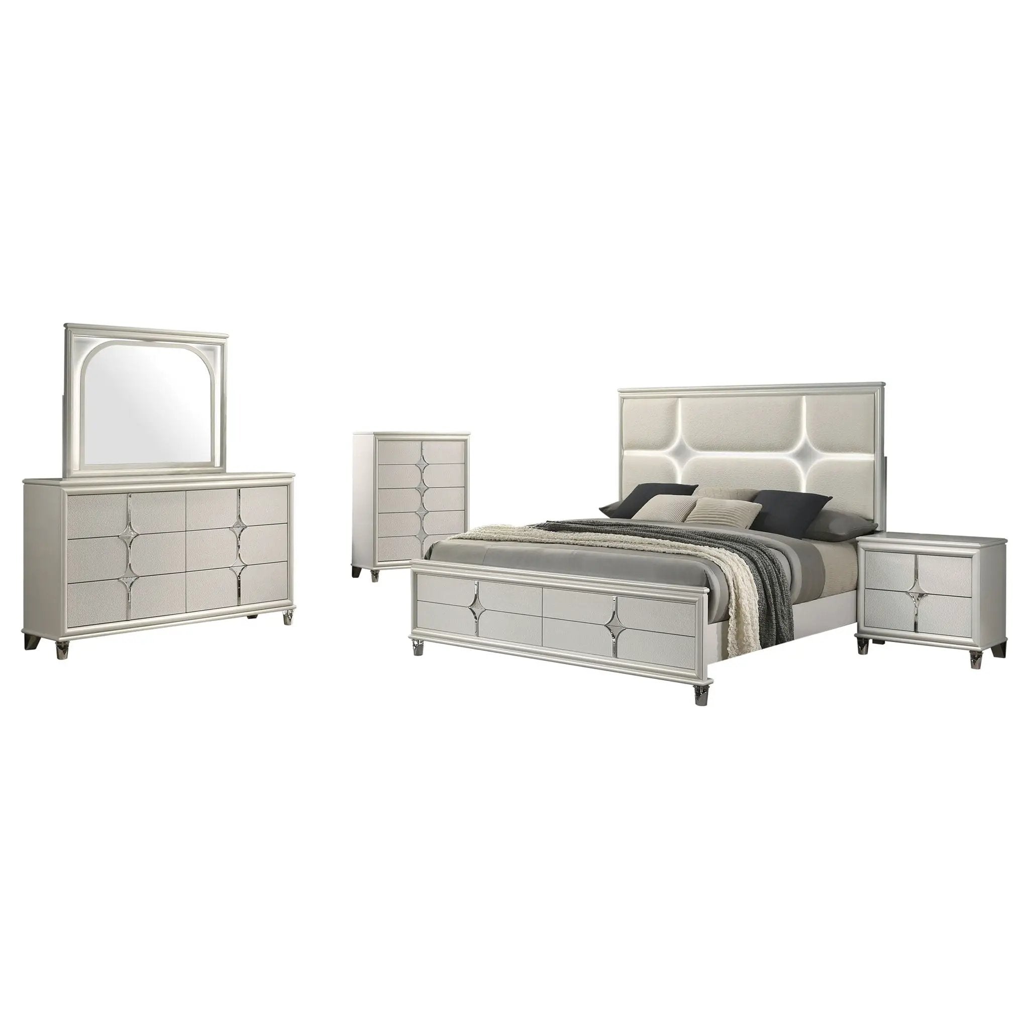 Olivia 5-piece Queen Bedroom Set Pearl White by Unique Piece Furniture