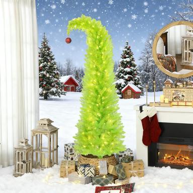 72 INCH Whimsical Christmas Tree, Pencil Xmas Tree with, photo 2 of 8