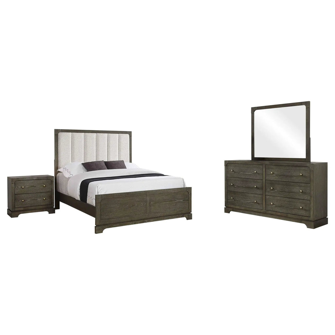 Harbington - Bedroom Set With Upholstered Headboard by HouseOfZazla