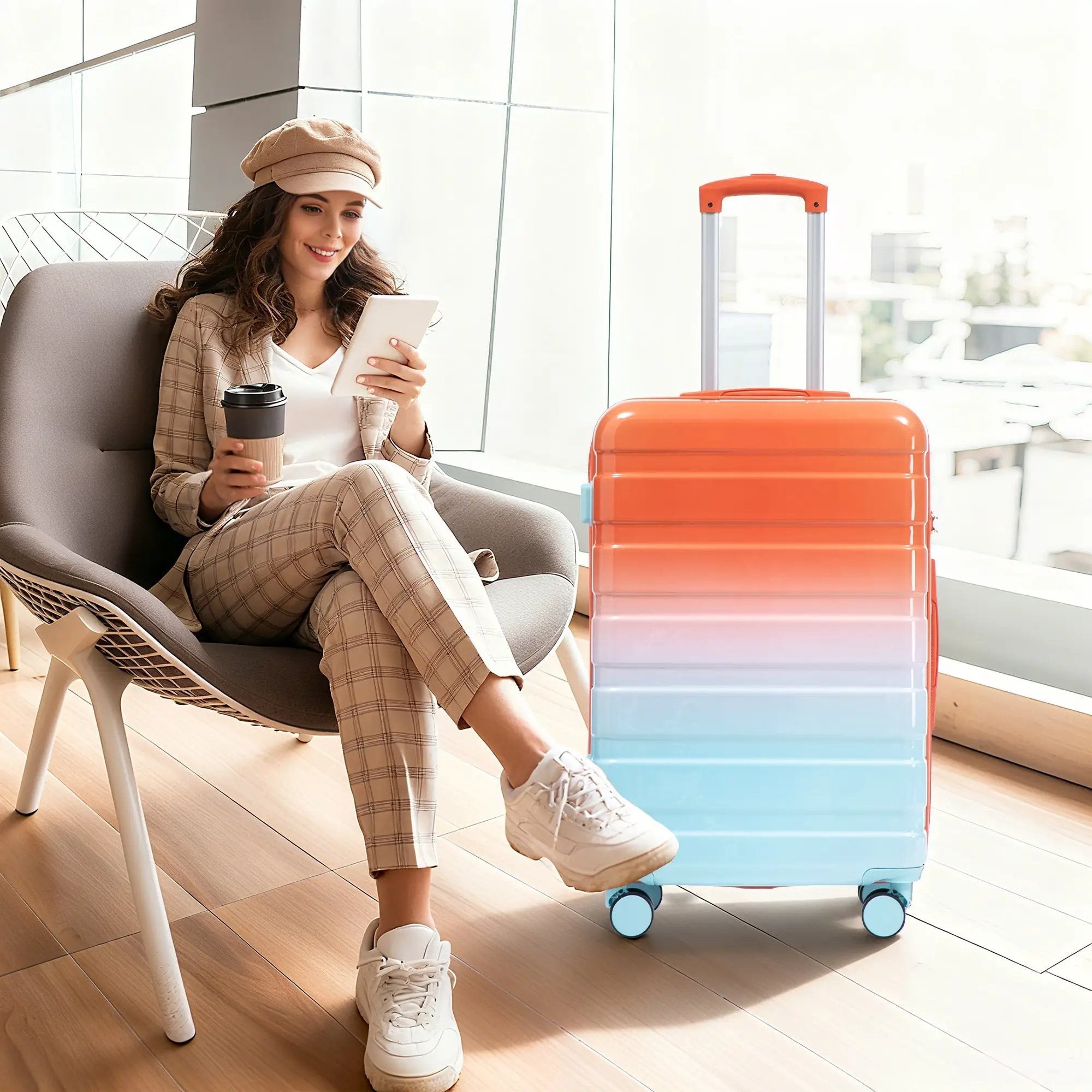 3-Piece Spinner Wheel Luggage Set with Gradient Color by HouseOfZazla
