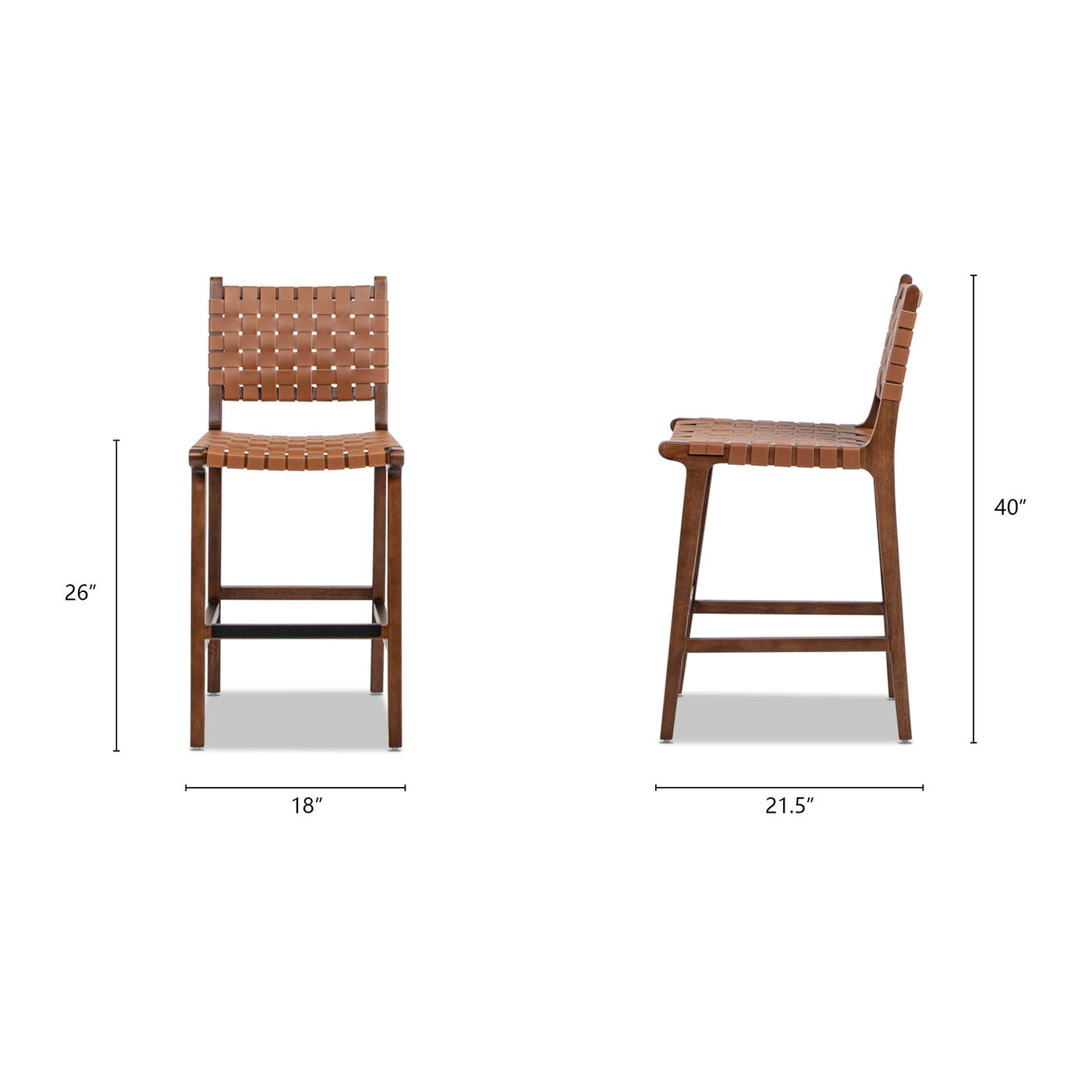 Andre - Counter Stool With Back - Pecan Brown by HouseOfZazla
