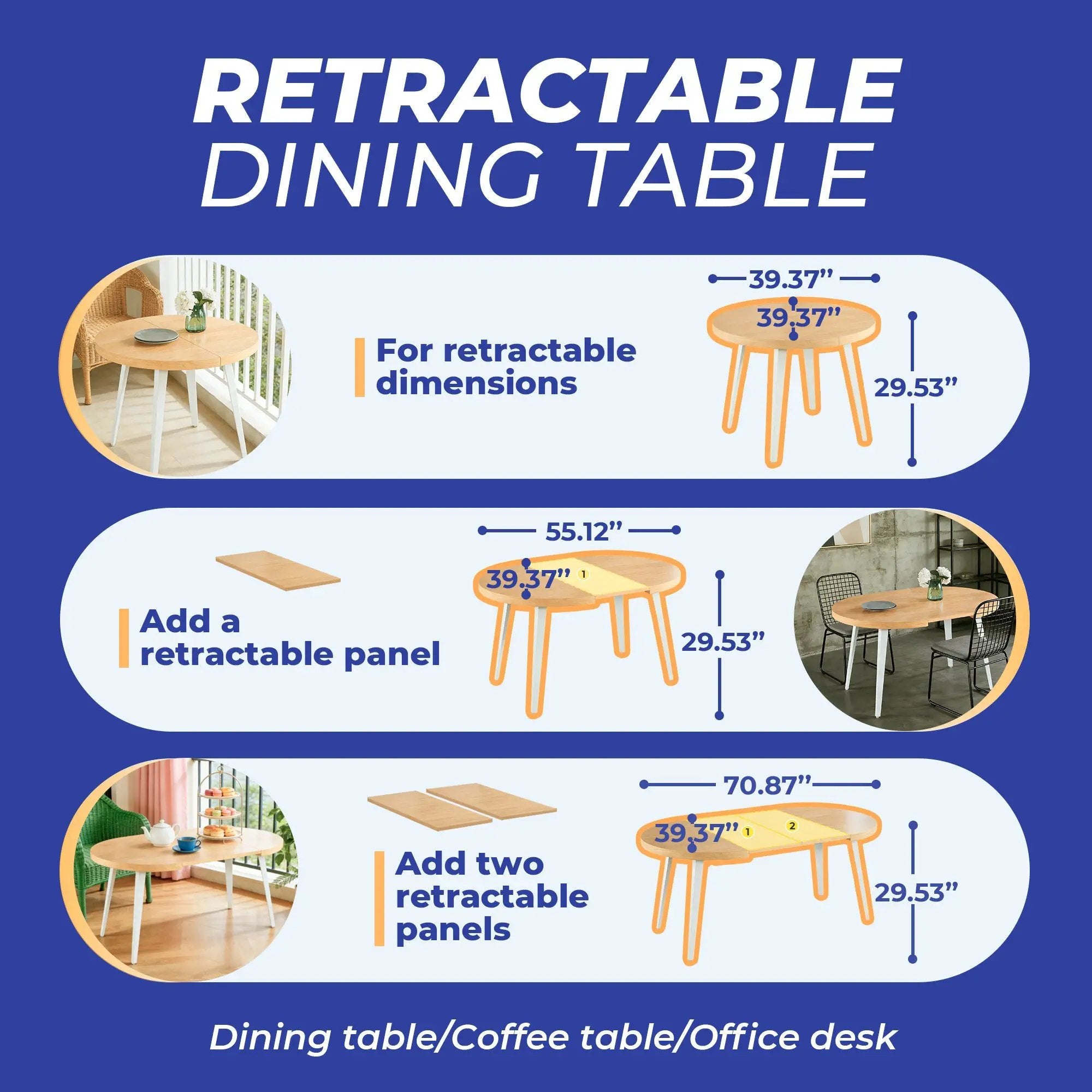 Extendable Dining Table with Metal Legs by HouseOfZazla