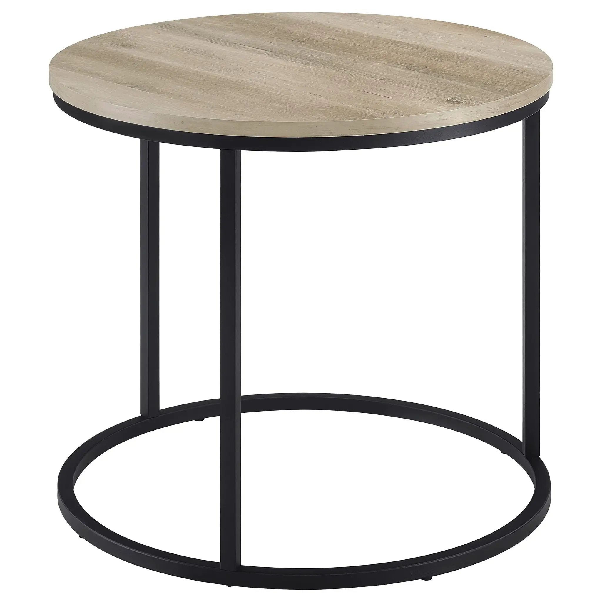 Lainey Round Occasional Side End Table Distressed Pine by Unique Piece Furniture