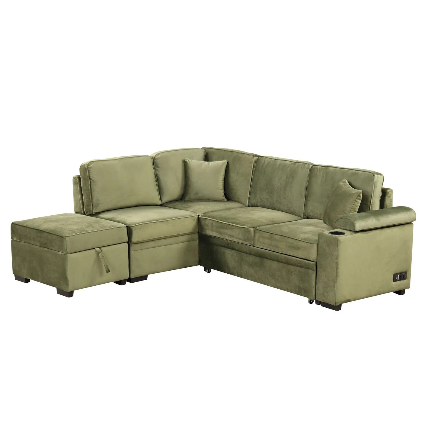 Sleeper Sofa Bed, 2 In 1 Pull Out Sofa Bed L Shape Couch With Storage Ottoman For Living Room, Bedroom Couch And Small Apartment by HouseOfZazla