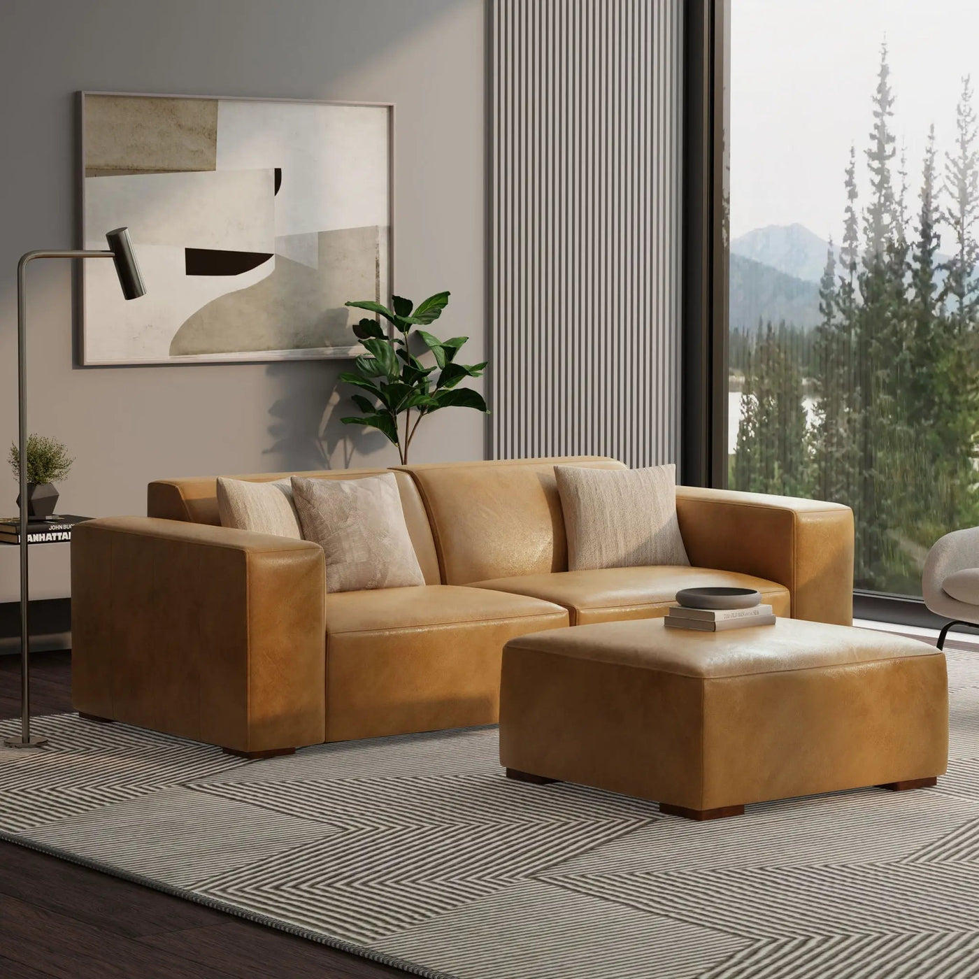 Rex - Handcrafted Sectional Sofa And Ottoman by HouseOfZazla