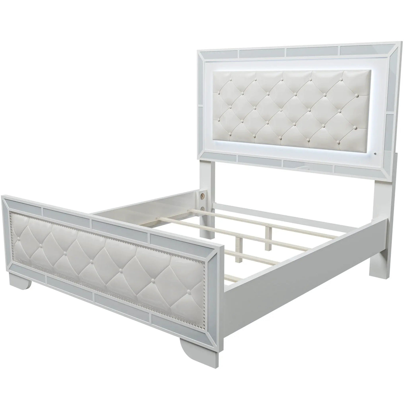 3 Piece Bedroom Set, Bed With LED Lights And 2 Nightstands by HouseOfZazla