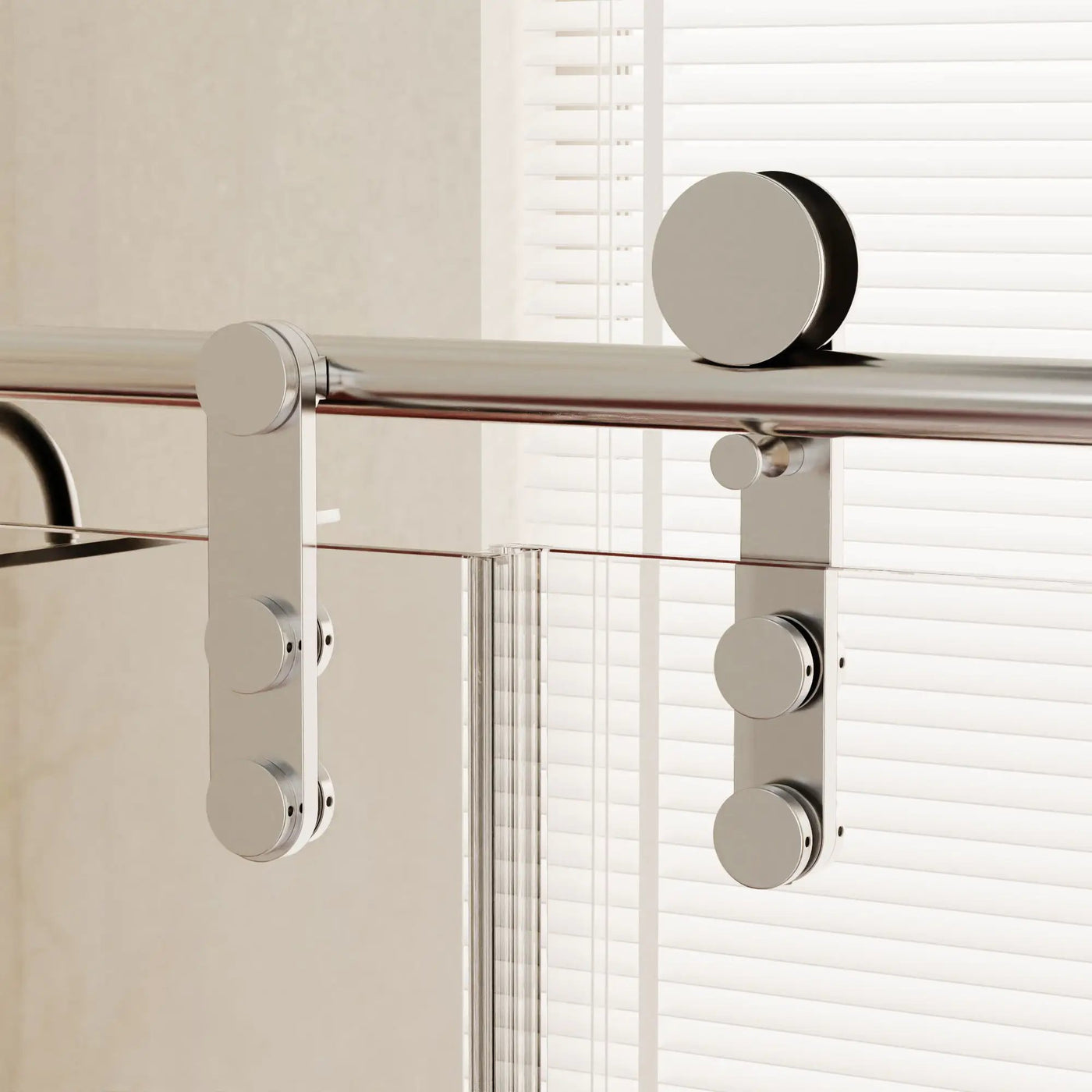 Frameless Single Sliding Shower Doors With Towel Rail & Handle by HouseOfZazla