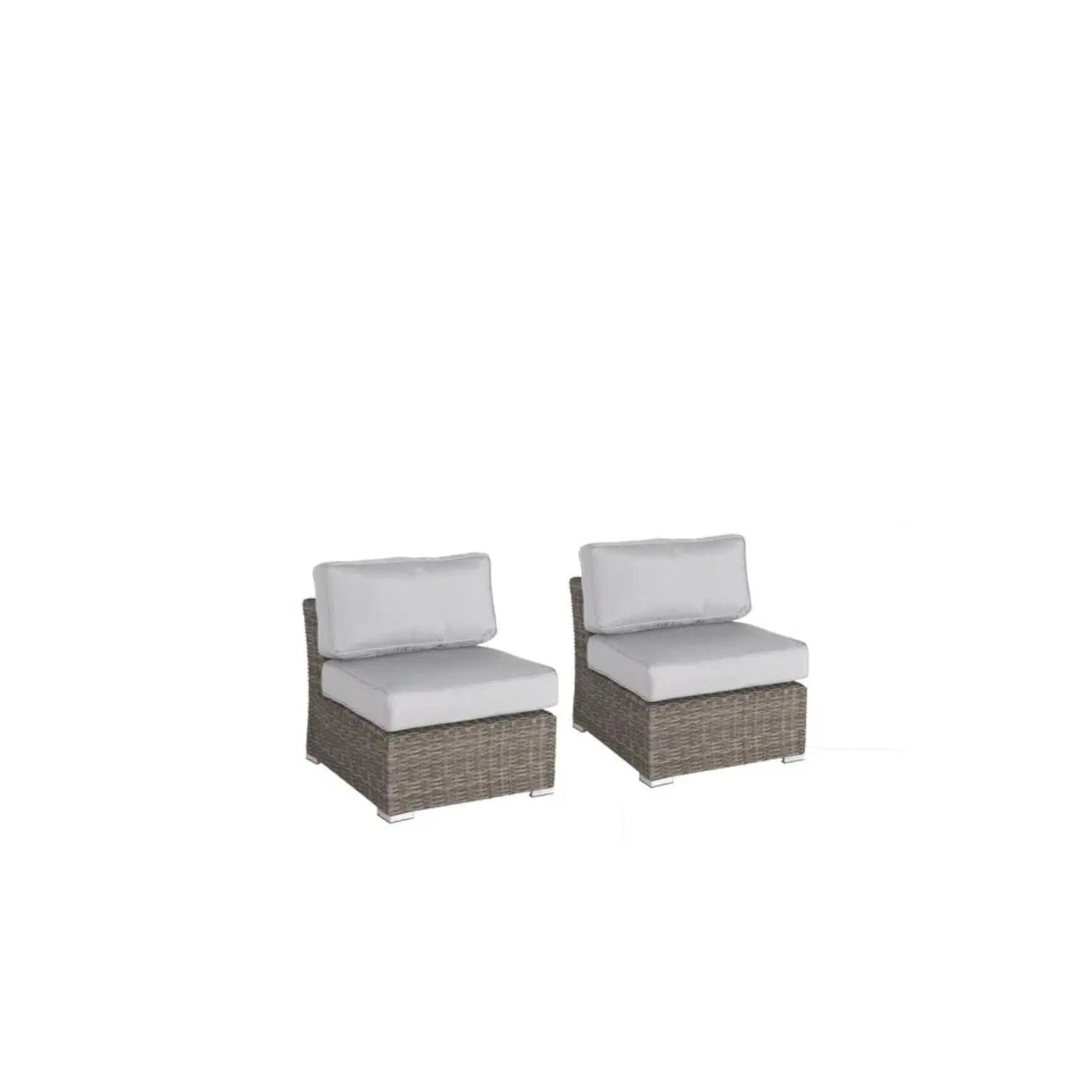 Wide Armless Outdoor Chairs With Cushions (Set of 2) by HouseOfZazla