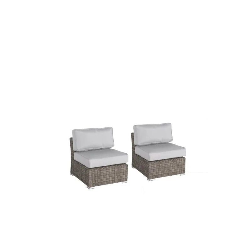 Wide Armless Outdoor Chairs With Cushions (Set of 2) by Unique Piece Furniture