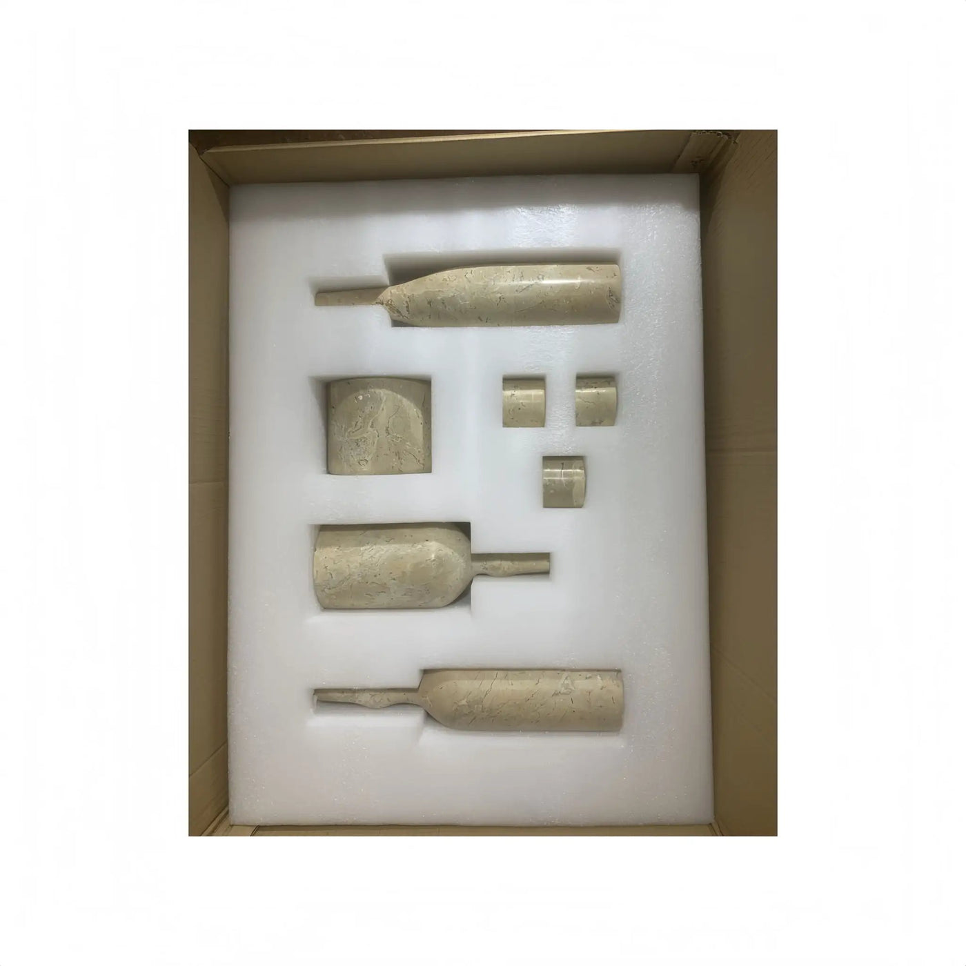 7 Pieces Luxury Natural Marble Living Room Accessories Set by HouseOfZazla