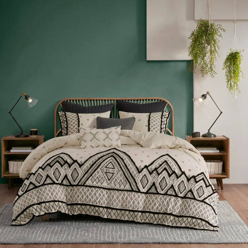 Full/Queen 3 Piece Flax and Cotton Blended Duvet Cover Set by HouseOfZazla