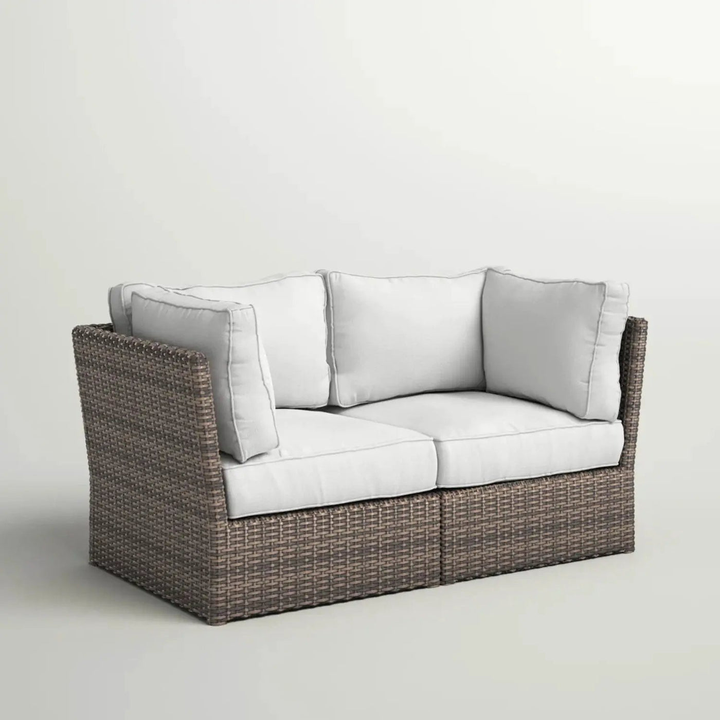 Modern Patio Wicker Loveseat With Cushions by HouseOfZazla