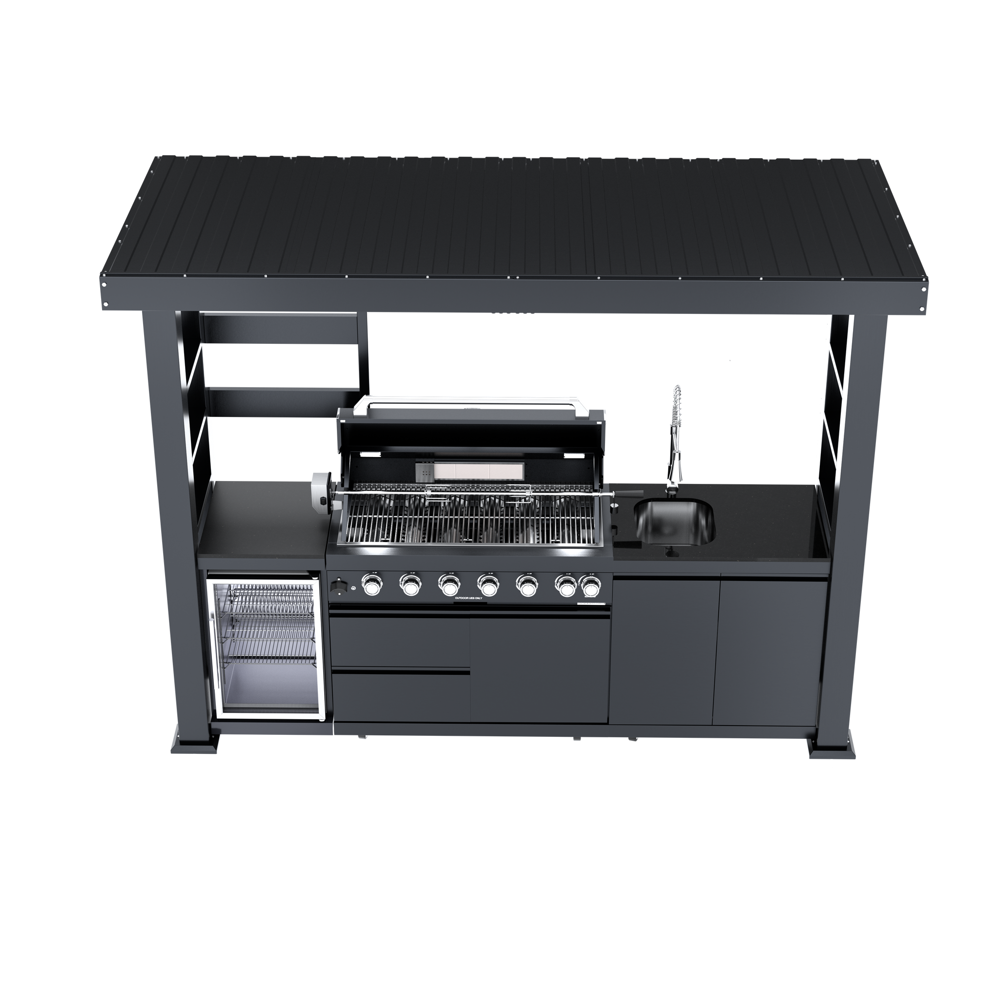 108-Inch 6-Burner Deluxe Outdoor Kitchen Grill by HouseOfZazla