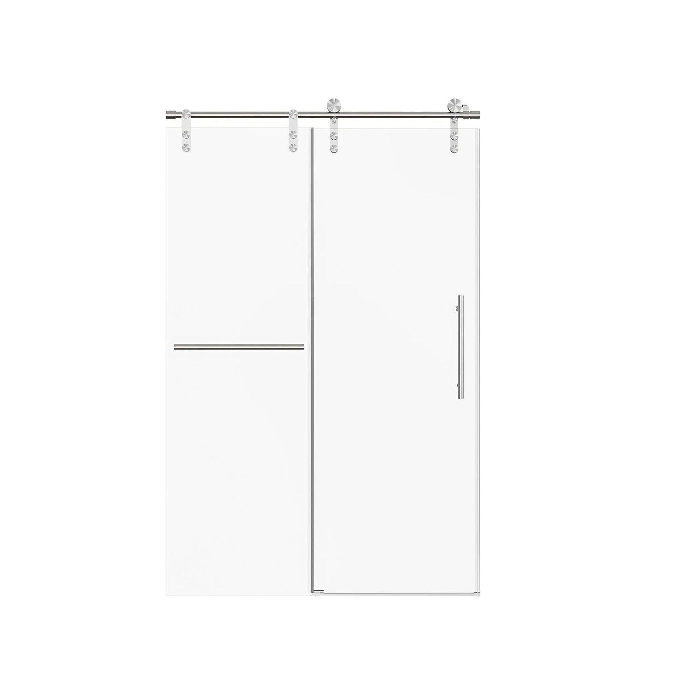 Frameless Single Sliding Shower Doors With Towel Rail & Handle by HouseOfZazla