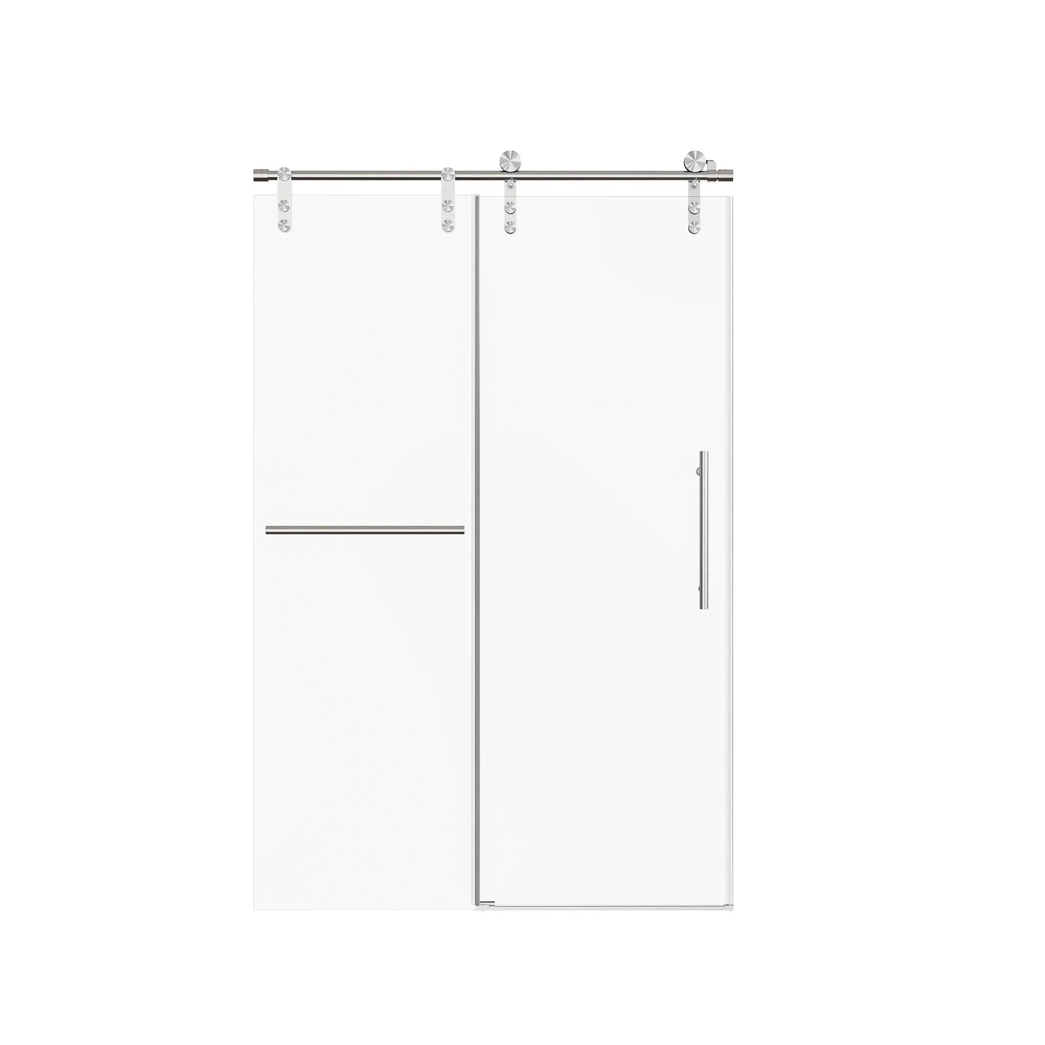 Frameless Single Sliding Shower Doors With Towel Rail & Handle by HouseOfZazla