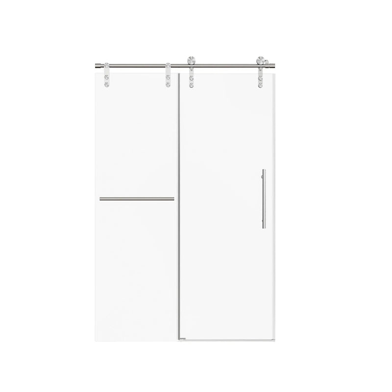 Frameless Single Sliding Shower Doors With Towel Rail & Handle by HouseOfZazla