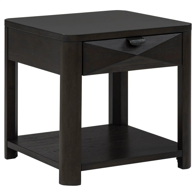 Marcelo Wood End Table with Drawer and Shelf Coffee by Unique Piece Furniture
