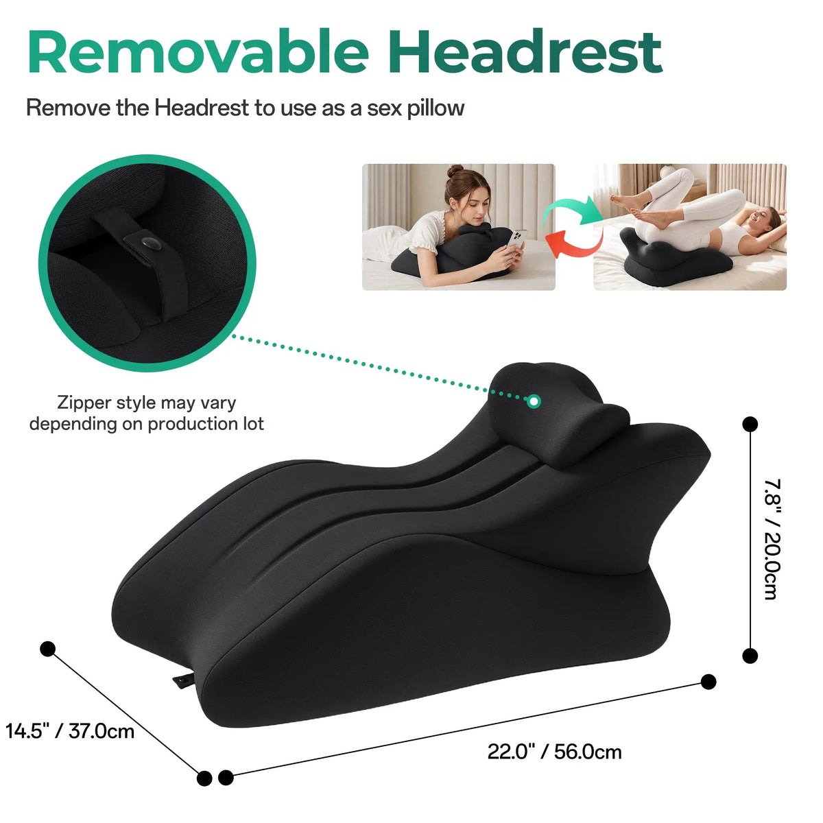27° Ergonomic Memory Foam Support Pillow for Couples by HouseOfZazla