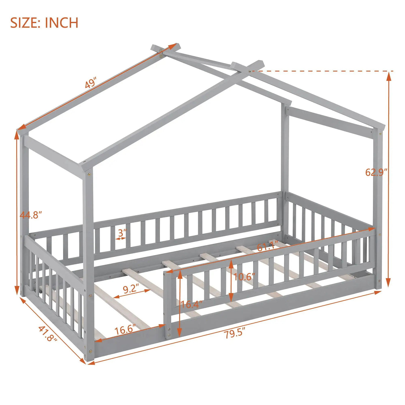 Bed House Bed Frame With Fence by Unique Piece Furniture