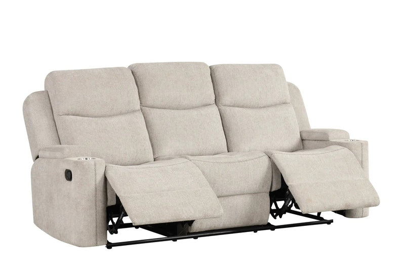 Galya - 3 Piece Living Room Set Sofa Loveseat Chair - Light Gray by Unique Piece Furniture