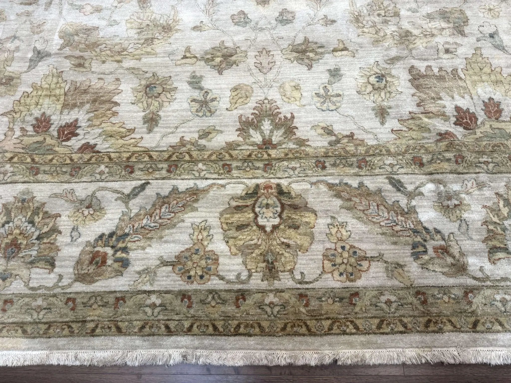 Palace Size Rug 12x15, Neutral Light Colors, Oat, Peshawar Chobi Oushak Rug, Handmade Wool Rug by Jewel Rugs